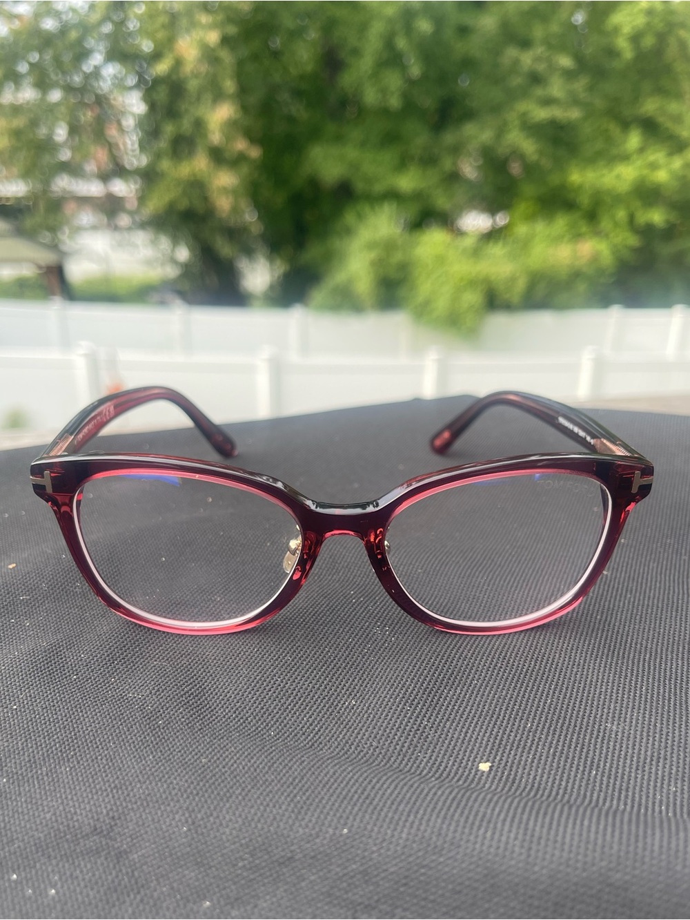 Tom Ford Burgundy Round Acetate Glasses